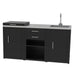 soleilux soleilux set cucina da esterno a gas 3 elementi con lavello rubinetto e tagliere con 2 cassetti estraibili struttura in acciaio e piano in acciaio inox nero ean 8058753798035