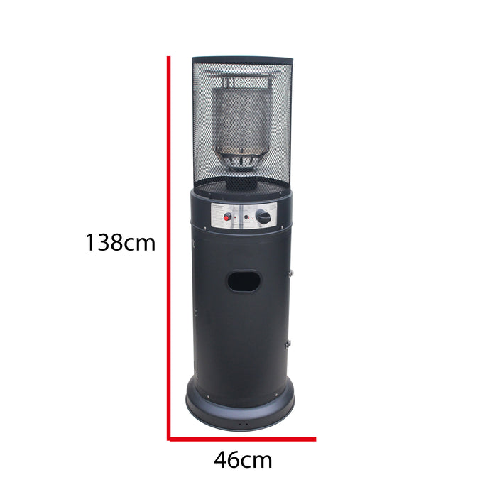 SOLEILUX Stufa Patio a Gas da Esterno, Riscaldatore Gpl Portatile con Ruote, Bruciatore Riscaldante Arredo, per Terrazzo Patio Giardino Locali Ristoranti Bar, In Acciaio Potenza 13 Kw - NERO