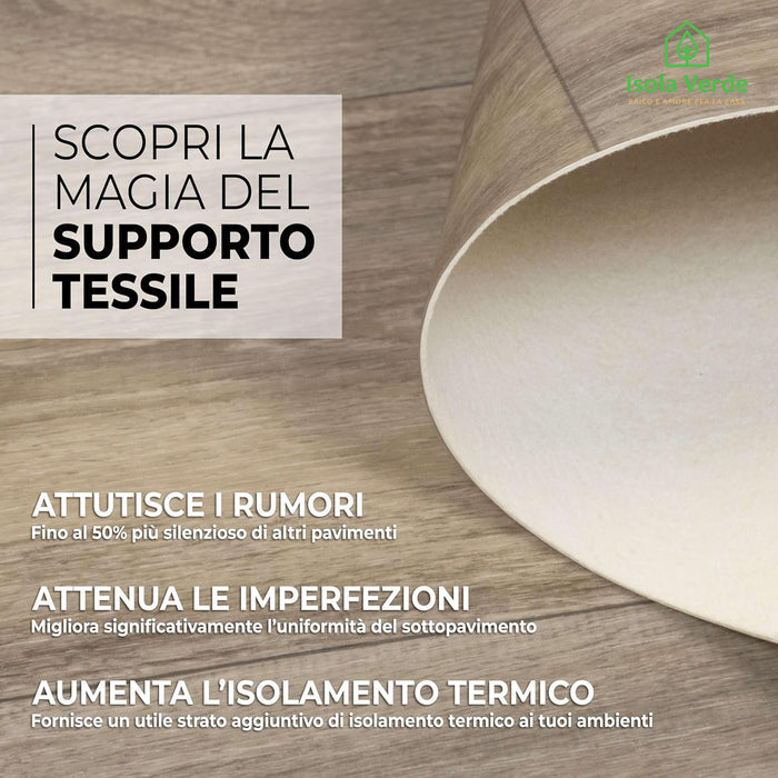 Pavimento In Pvc Cushion Multiuso Acustico E Auto Posante H 1mt Bingo Cambados 535 - Effetto Legno 30mt