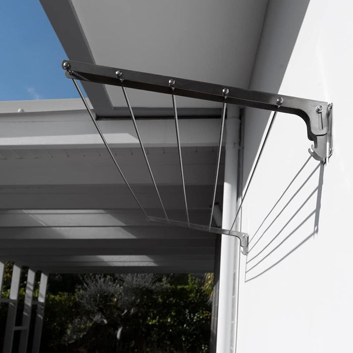 Stendibiancheria Da Parete In Acciaio Inox Pieghevole Resistente Fino A 40 Kg 100cm