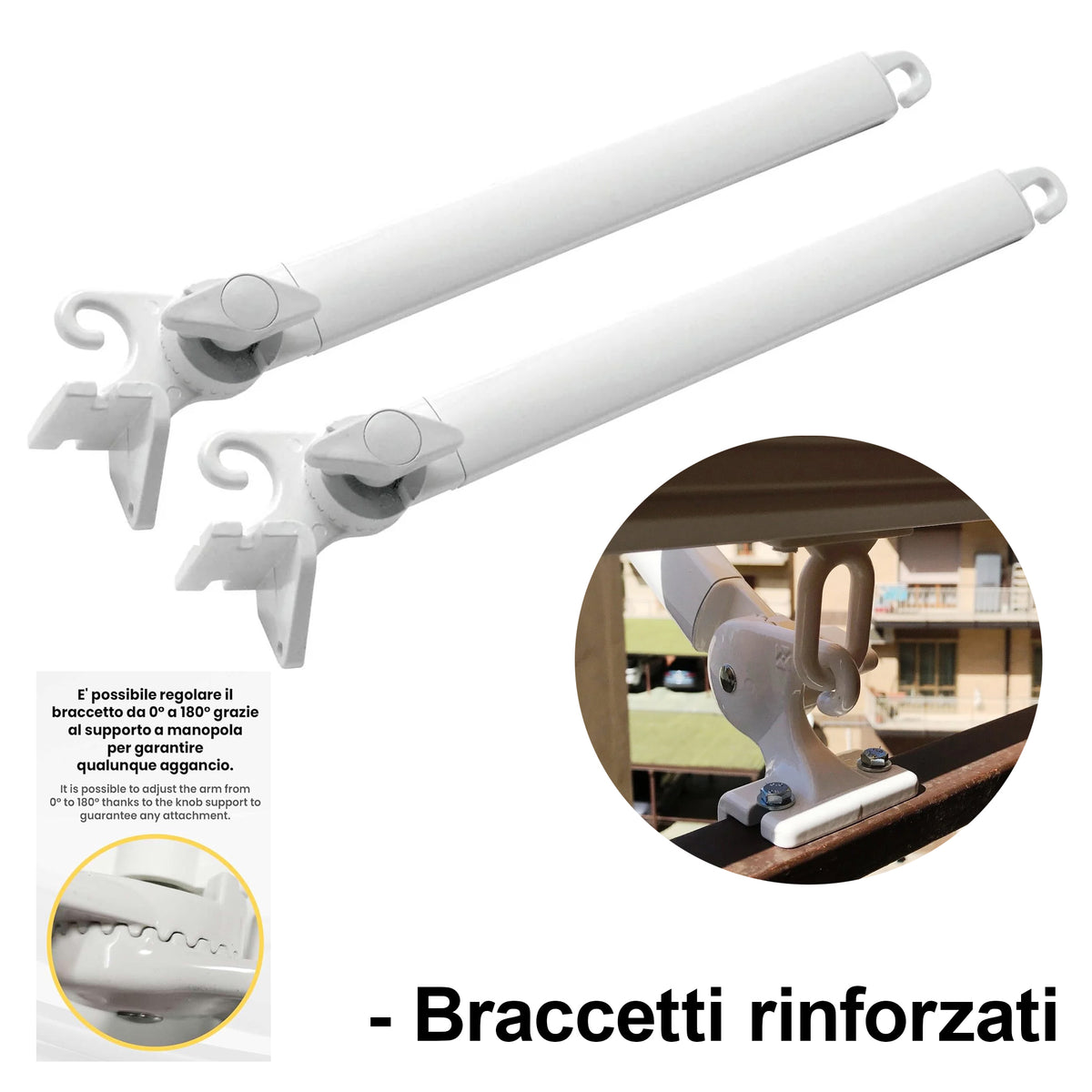 Tenda Da Sole A Caduta 2mt X 2,50mt Con Bracci Regolabili - Verde e Marrone rigata-4