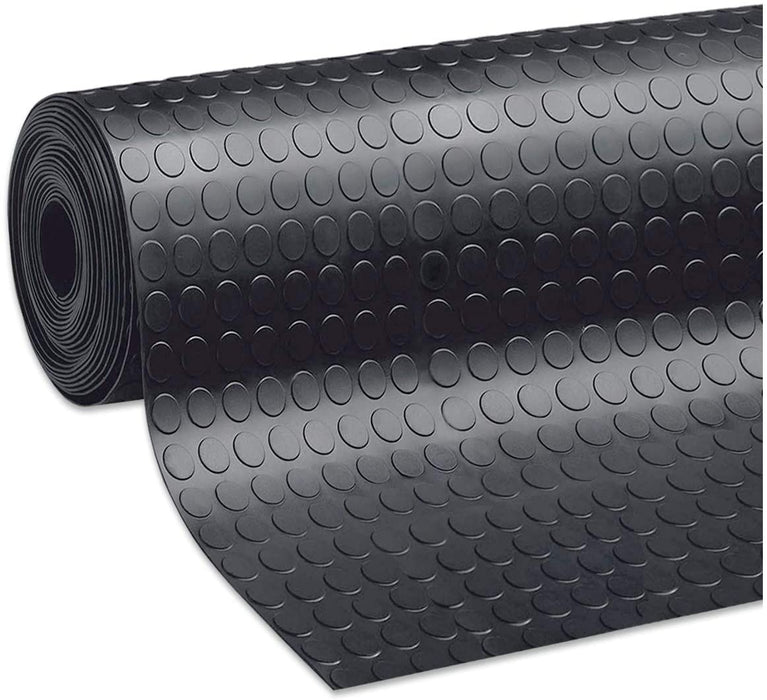 Pavimento Flessibile in PVC Bullonato Bolflex – Copripavimento Multiuso - Rotolo da 1 metro x 25 metri – Spessore 1 mm – Colore Nero