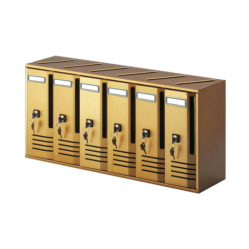 immagine-1-alubox-cassetta-postale-condominiale-blocchiera-6-posti-bronzo-alubox-20c6vbr-ean-8011639021023