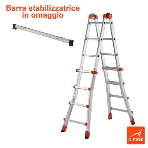 immagine-1-gierre-scala-alluminio-telescopica-multifunzione-gradini-45-150kg-peppina-al030-141-430cm-barra-stabilizzatrice-in-omaggio-ean-8013186220300