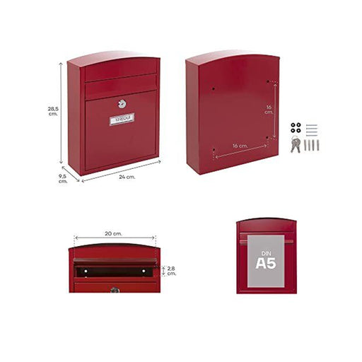 immagine-2-arregui-cassetta-postale-individuale-in-acciaio-da-esterno-rossa-arregui-e5736-ean-8425181731772