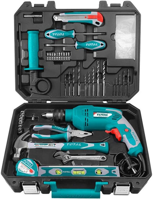 immagine-2-total-total-set-trapano-percussione-da-650w-mandrino-autoserrante-13mm-valigetta-con-101-utensili-tensione-220-240-v-5060-hz-ean-6925582191240