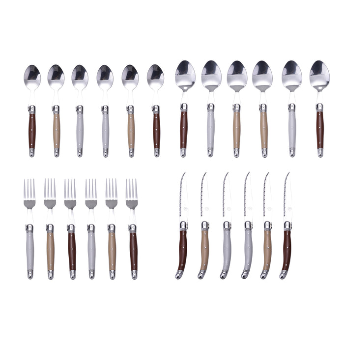 immagine-3-polyflame-set-24-pz-posate-con-manico-in-plastica-laguiole-40268407-ean-3661075165888