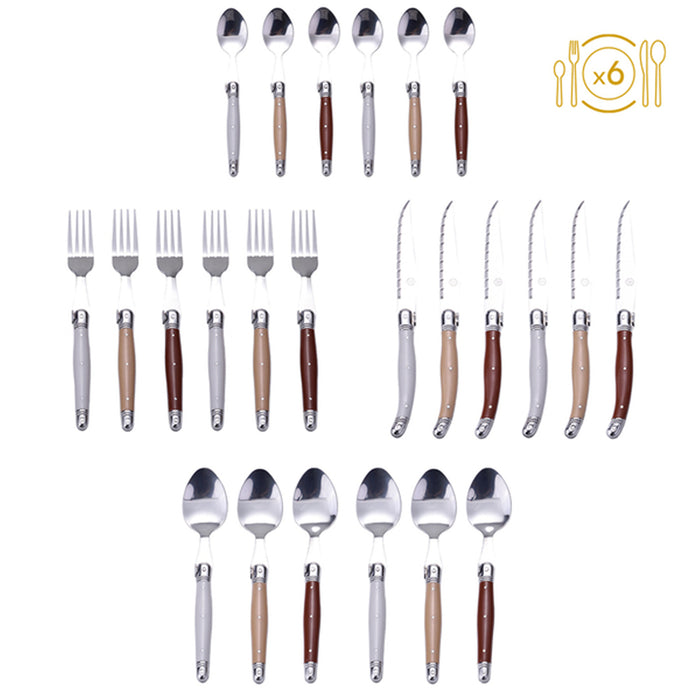 immagine-4-polyflame-set-24-pz-posate-con-manico-in-plastica-laguiole-40268407-ean-3661075165888