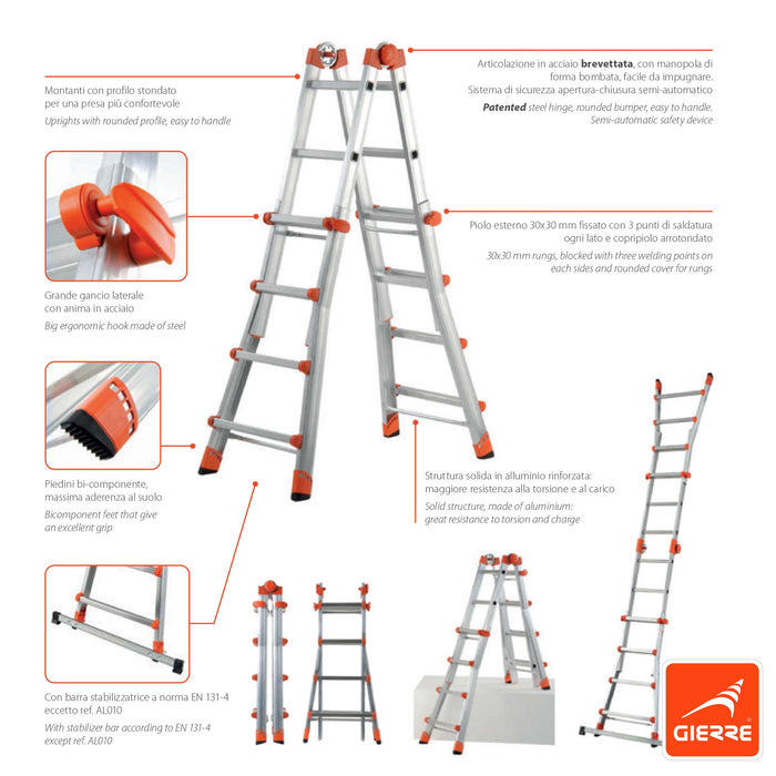 immagine-7-gierre-scala-alluminio-telescopica-multifunzione-gradini-45-150kg-peppina-al030-141-430cm-barra-stabilizzatrice-in-omaggio-ean-8013186220300
