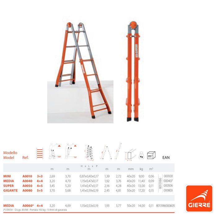 immagine-8-gierre-scala-telescopica-multiuso-a-3-dimensioni-da-44-gradini-in-acciaio-115377cm-peppina-a0040-ean-8013186000407